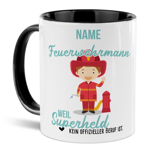 Berufe Tasse Mit Name Personalisiert Feuerwehrmann Tassendruck