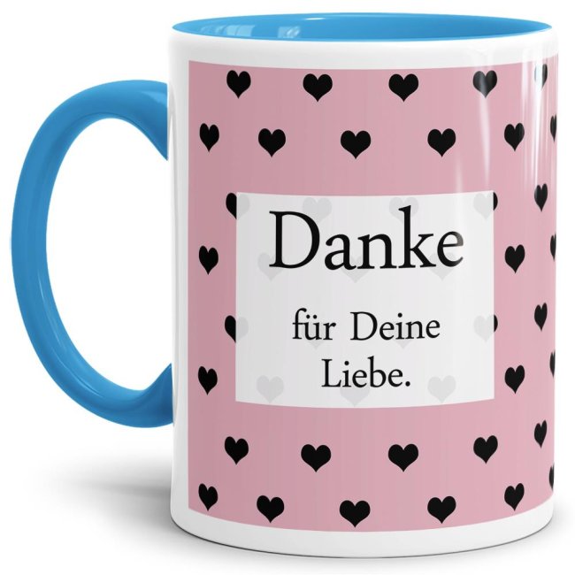 Liebes Tasse Danke für deine Liebe Rosa Hellblau 10 95