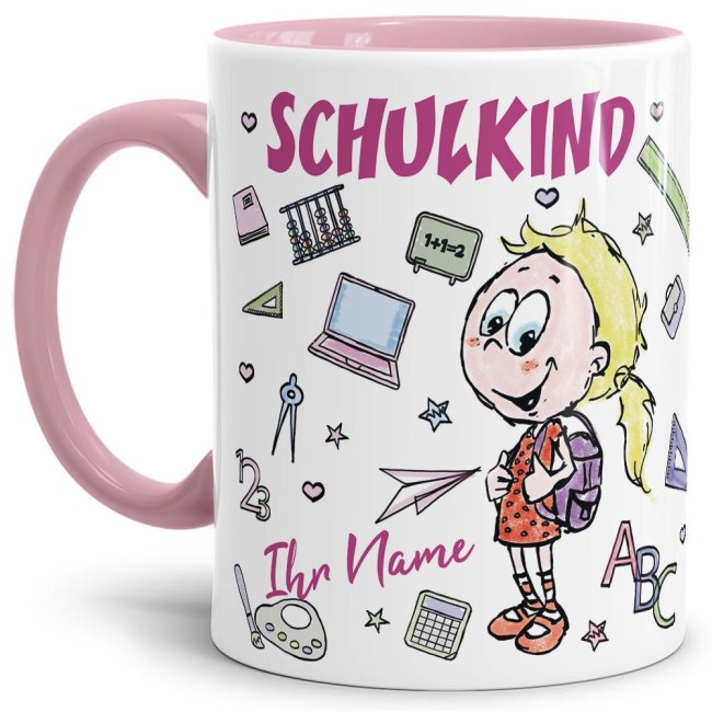 Tasse Zur Einschulung Schulkind M Dchen Name Rosa Tassendruck