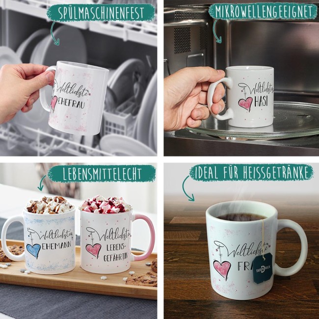 Tasse mit Kosename - Weltliebste Prinzessin - Wei&szlig;