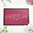Fu&szlig;matte mit Spruch - Waschechte Katzenlady