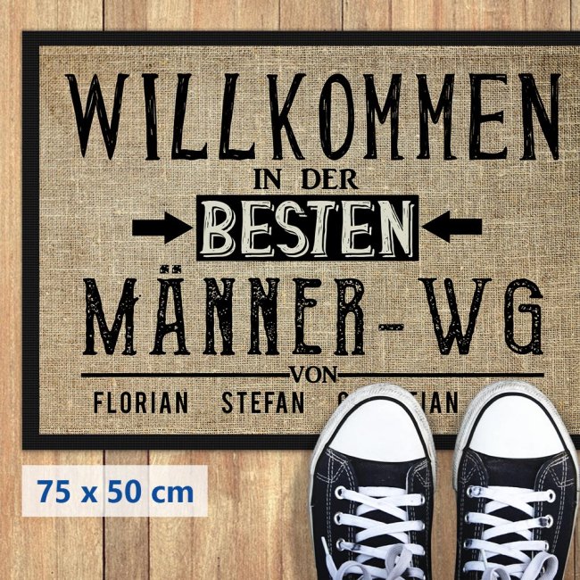Fu&szlig;matte mit Spruch - M&auml;nner WG - 75 x 50 cm