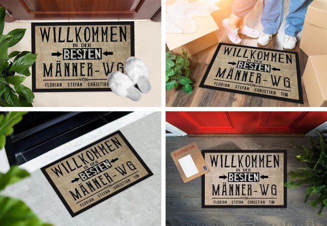 Fu&szlig;matte mit Spruch - M&auml;nner WG - 75 x 50 cm