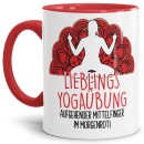 Tasse mit Spruch - Lieblings-Yoga-Übung aufgehender...