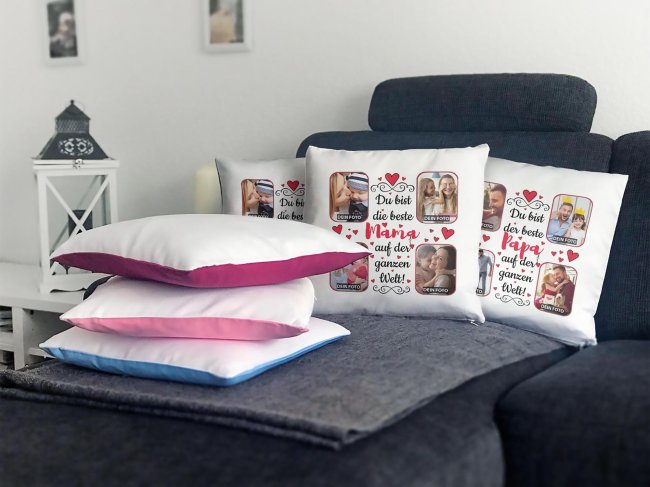 Collagenkissen - Bester Uropa - Wei&szlig; seidig glatt