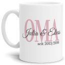 Tasse f&uuml;r Oma mit Kindernamen und Geburtsjahr selbst...