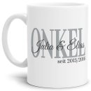 Tasse f&uuml;r den Onkel mit Kindernamen und Geburtsjahr...