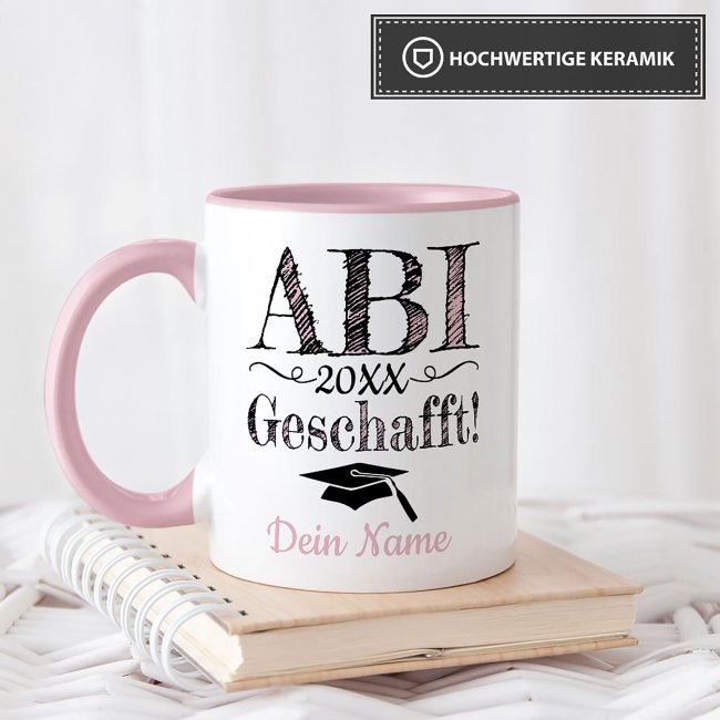 Tortenaufsatz '6. Schulabschluss' Mit Glitzer – Kuchendekoration Für Abschlussfeiern 2024, Größe Ca. 13,5 X 23,6 Cm