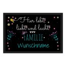 Fu&szlig;matte mit Spruch - Lebt Liebt Lacht - 3 Herzen...