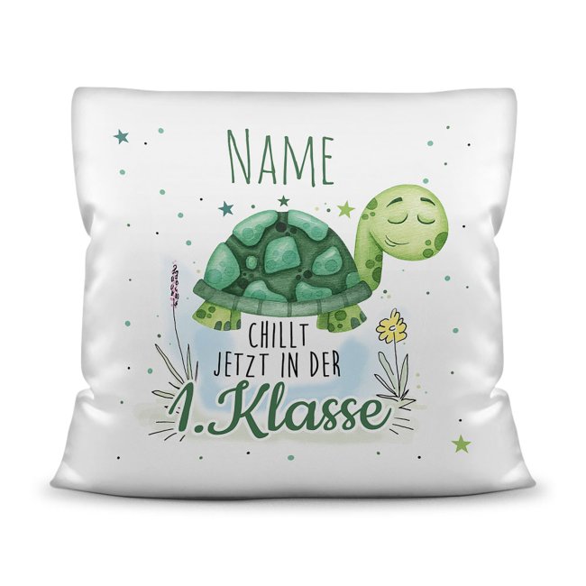 Kissen mit F&uuml;llung - Chillt in der 1. Klasse - Zur Einschulung - mit Wunschname