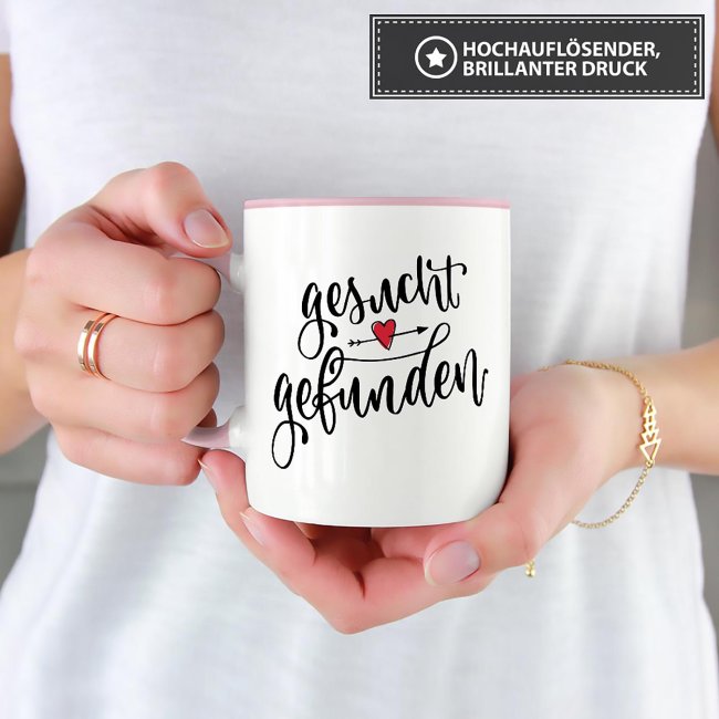 Tasse mit Spruch - Gesucht Gefunden - mit Foto &amp; Name