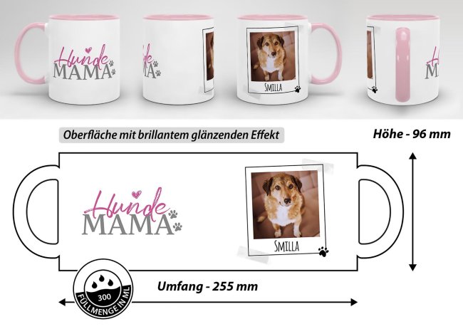 Tasse mit Spruch - Hundemama - mit Foto &amp; Name