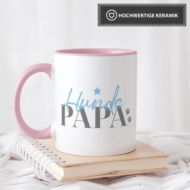 Tasse mit Spruch - Hundepapa - mit Foto &amp; Name