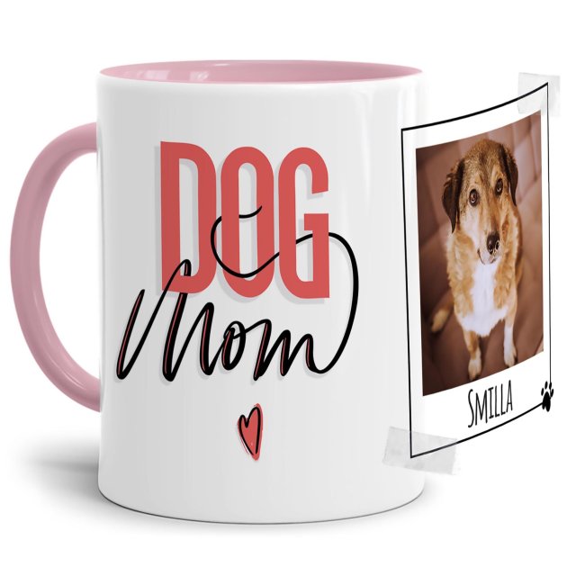 Tasse mit Spruch - Dogmom - mit Foto &amp; Name