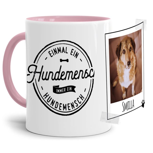 Tasse mit Spruch - Hundemensch - mit Foto &amp; Name