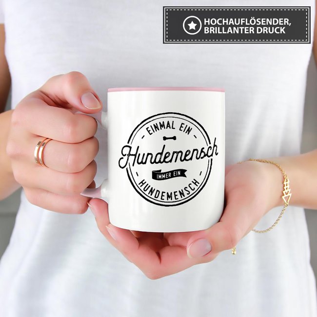 Tasse mit Spruch - Hundemensch - mit Foto &amp; Name