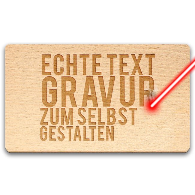 Graviertes Holzbrett mit Wunschtext beschriften