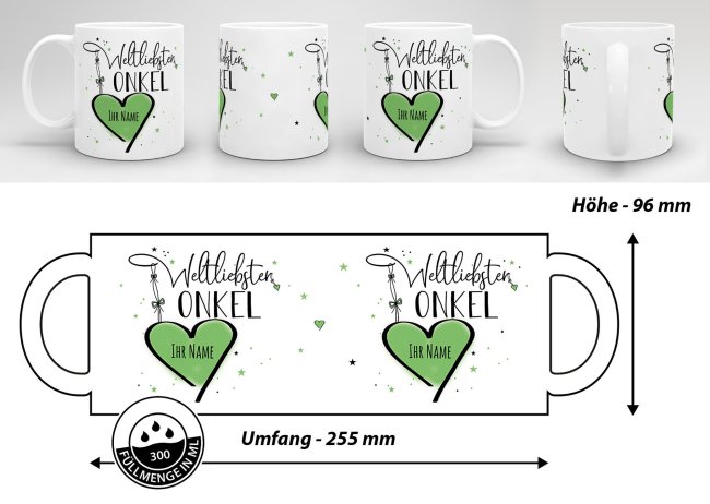 Namenstasse - Weltliebster Onkel - Wei&szlig;