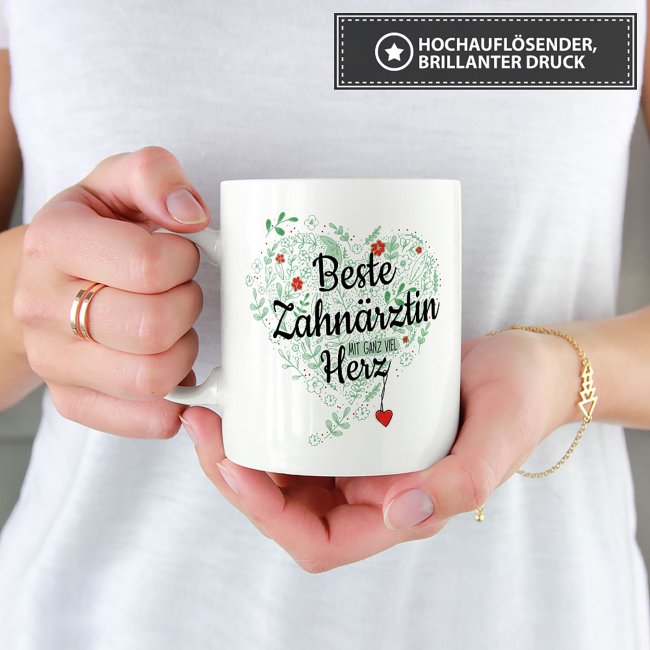 Arzt Tasse - &Auml;rzte mit ganz viel Herz - Zahn&auml;rztin - Wei&szlig;