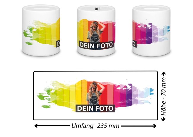 Spardose zum selbst Gestalten mit Foto und Text
