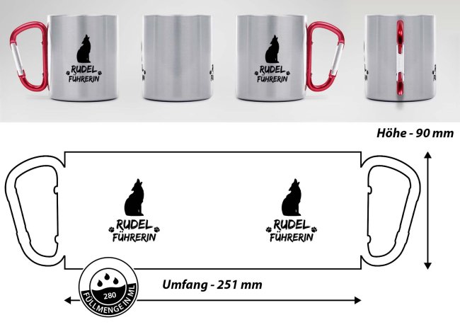Karabiner Tasse - Rudelf&uuml;hrerin Schwarz
