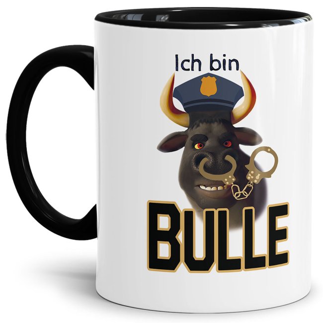 Polizei Tasse - Ich bin Bulle - Innen &amp; Henkel Schwarz