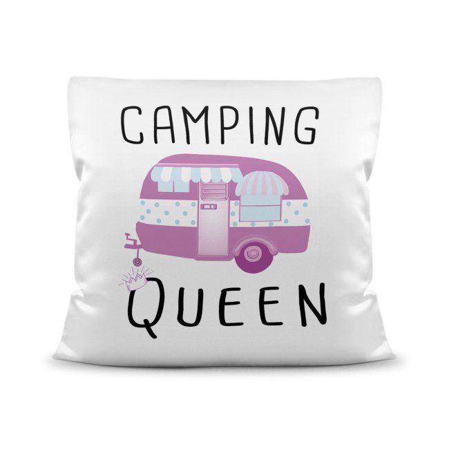 Camping Kissen - Camping Queen - Wei&szlig;