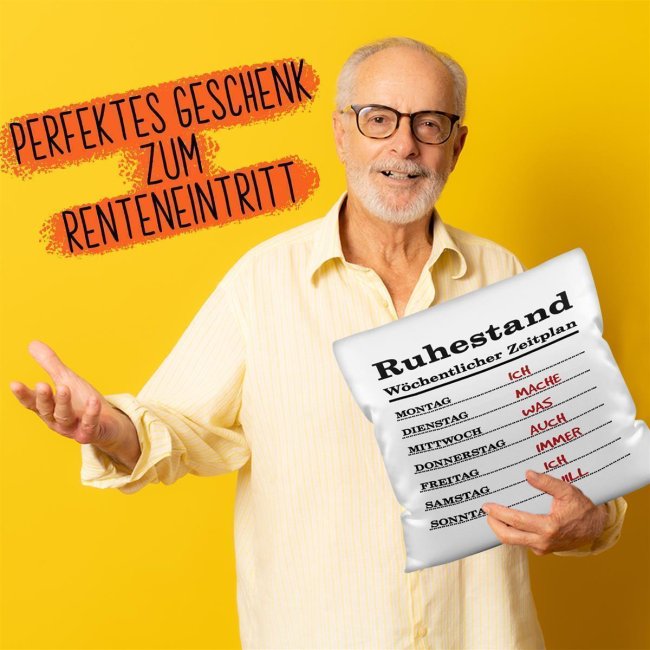 Kissen f&uuml;r Rentner - Wochenplan - Wei&szlig;
