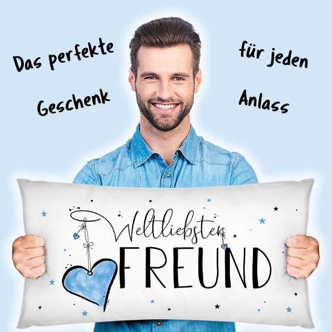 XXL-Kissen mit Spruch - Weltliebster Freund