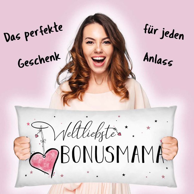 XXL-Kissen mit Spruch - Weltliebste Bonusmama