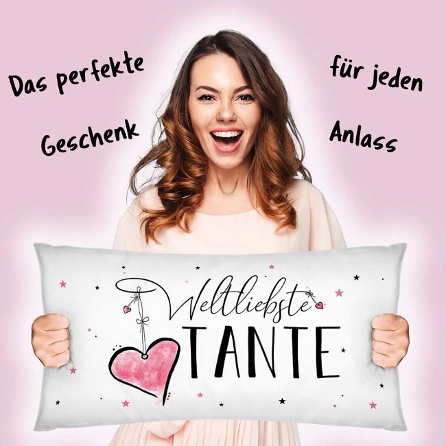 XXL-Kissen mit Spruch - Weltliebste Tante