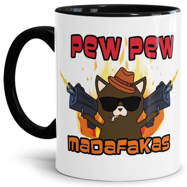 Pew Pew Madafakas Yoda With Gun Vintage Magie Noire Tasse à Café