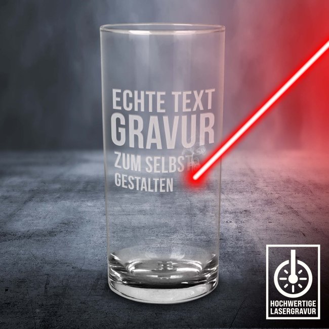 Graviertes Trinkglas mit Text selbst gestalten - 400 ml