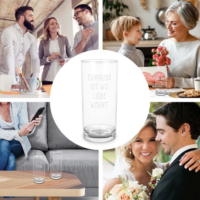 Graviertes Trinkglas mit Text selbst gestalten - 400 ml