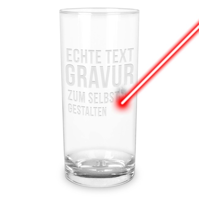 Graviertes Trinkglas mit Text selbst gestalten - 400 ml
