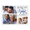 Blechschild f&uuml;r den Onkel - Gl&uuml;ck ist - Collage...