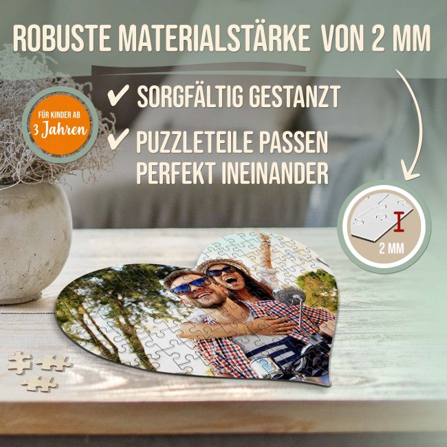 Herz-Puzzle inkl. bedruckter Metalldose - 114 Teile - Herzform