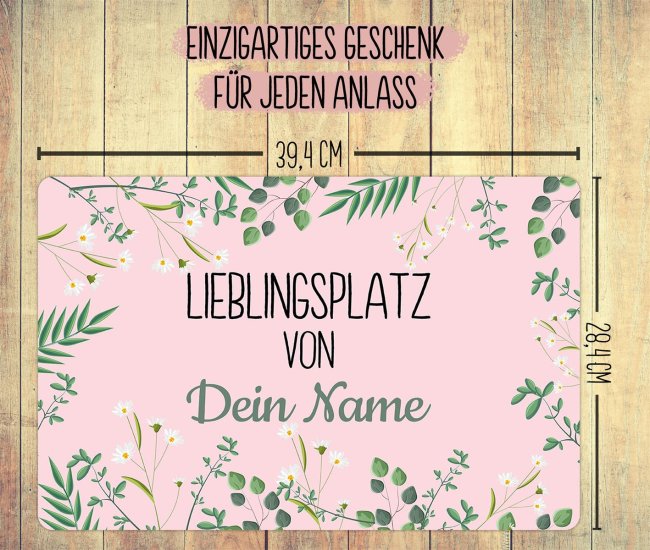 Platzset selbst gestalten - Lieblingsplatz von - mit Wunschname