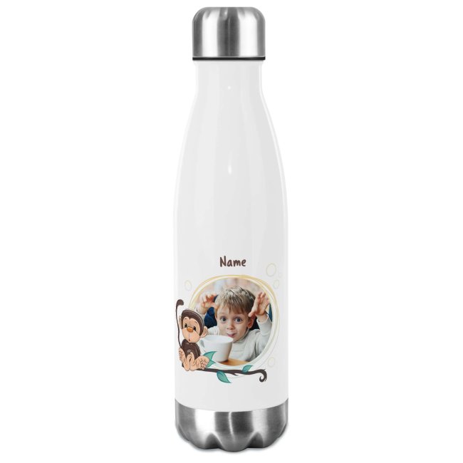 Trinkflasche aus Edelstahl f&uuml;r Kinder - mit Bild und Name - Affe - 500 ml