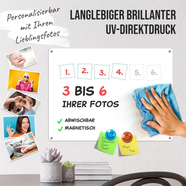 Familienplaner f&uuml;r sechs Familienmitglieder zum selbst Gestalten mit Fotos, Gr&ouml;&szlig;e DIN A3, inkl. abwischbarem Stift