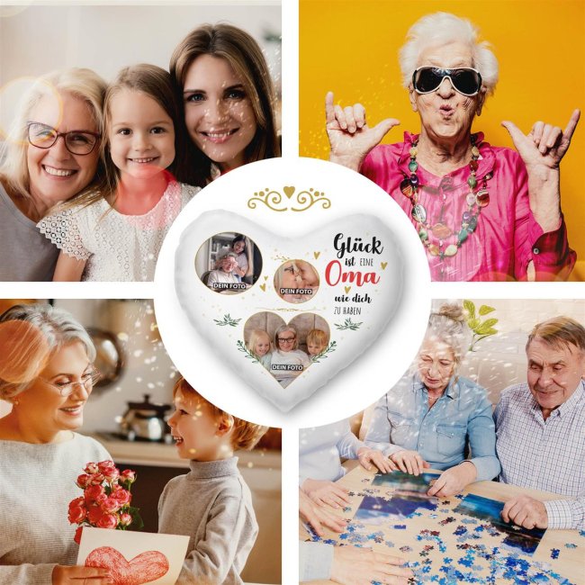 Herzkissen - Gl&uuml;ck ist jemanden wie dich zu haben -  Oma