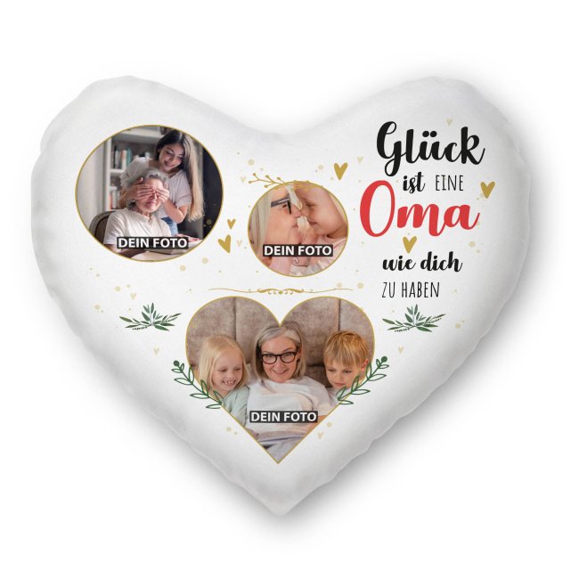 Herzkissen - Gl&uuml;ck ist jemanden wie dich zu haben -  Oma
