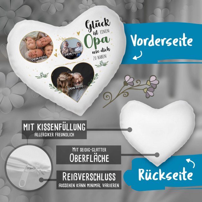 Herzkissen - Gl&uuml;ck ist jemanden wie dich zu haben -  Opa