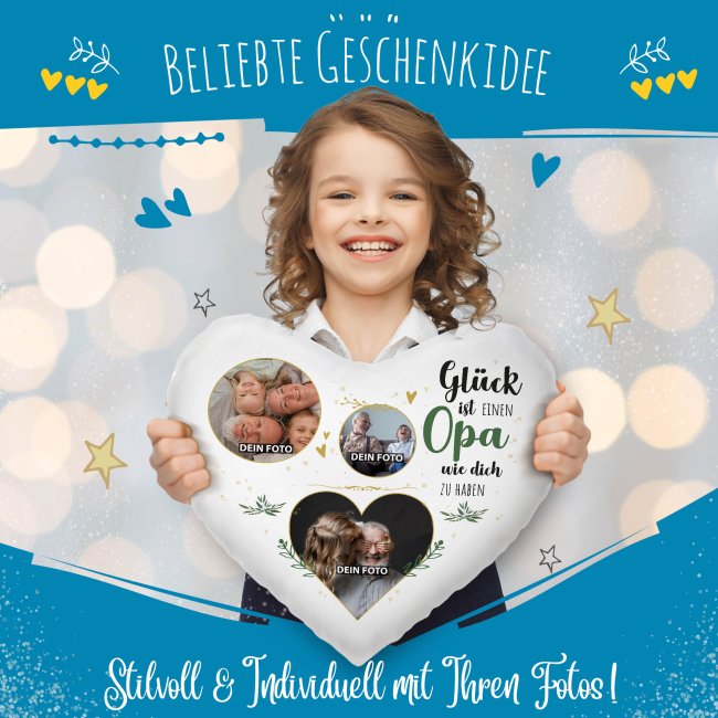 Herzkissen - Gl&uuml;ck ist jemanden wie dich zu haben -  Opa