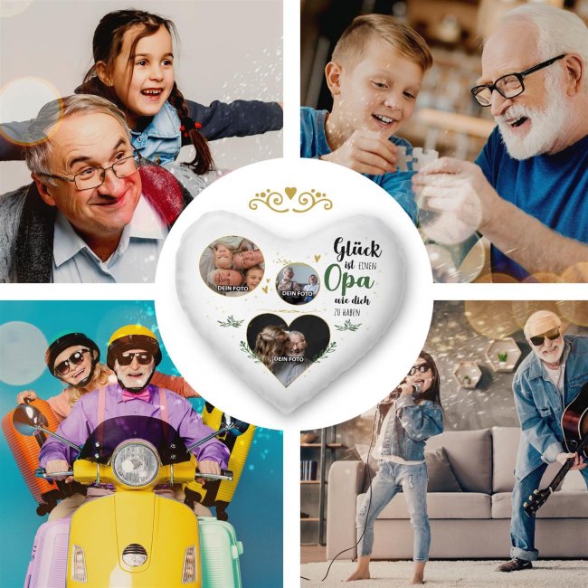 Herzkissen - Gl&uuml;ck ist jemanden wie dich zu haben -  Opa