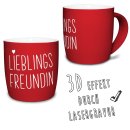 Tasse mit Lasergravur - Lieblingsfreundin - Rot