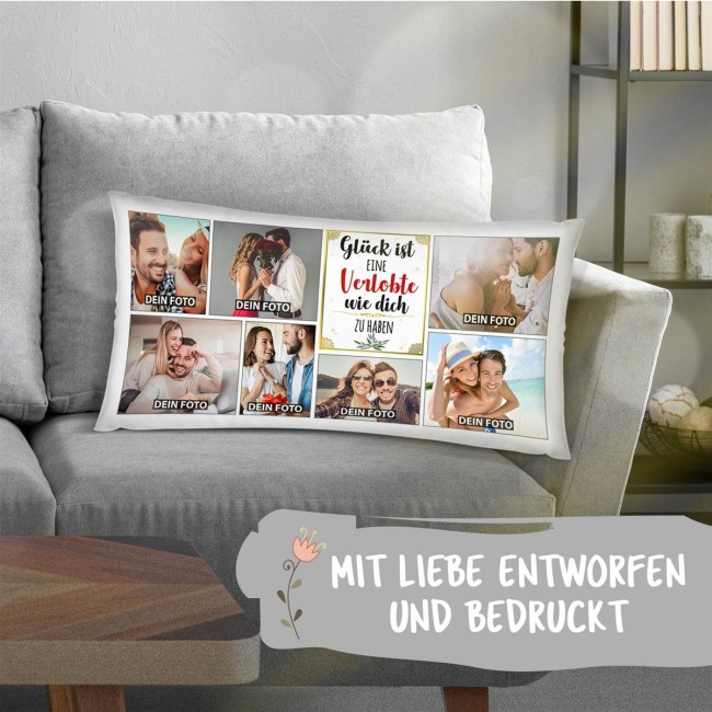 XXL Kissen - Fotocollage mit 7 Fotos - Gl&uuml;ck ist - Verlobte