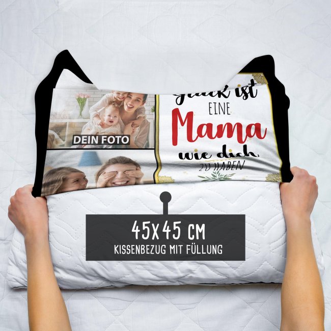 Satinkissen f&uuml;r Frauen - Gl&uuml;ck ist - Mama