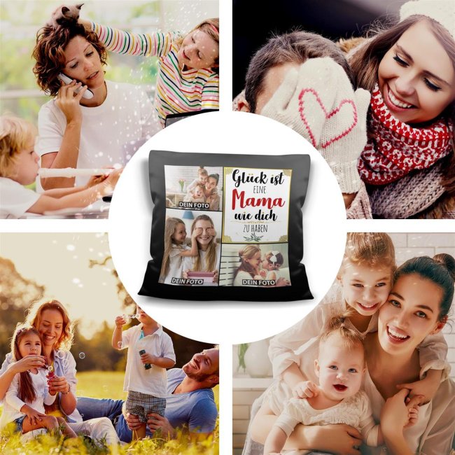 Satinkissen f&uuml;r Frauen - Gl&uuml;ck ist - Mama