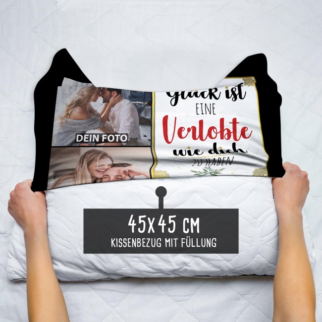 Satinkissen f&uuml;r Frauen - Gl&uuml;ck ist - Verlobte